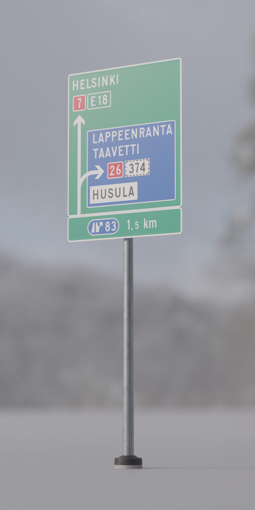 Blurred image of KAPU®-NE traffic sign pole