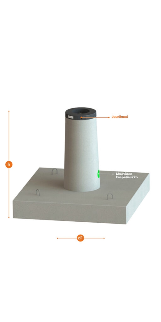 Blurred A base with adjusting screws for lighting poles, masts, traffic signs and traffic lights.