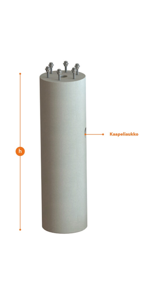 Blurred A concrete base for flanged masts and portals