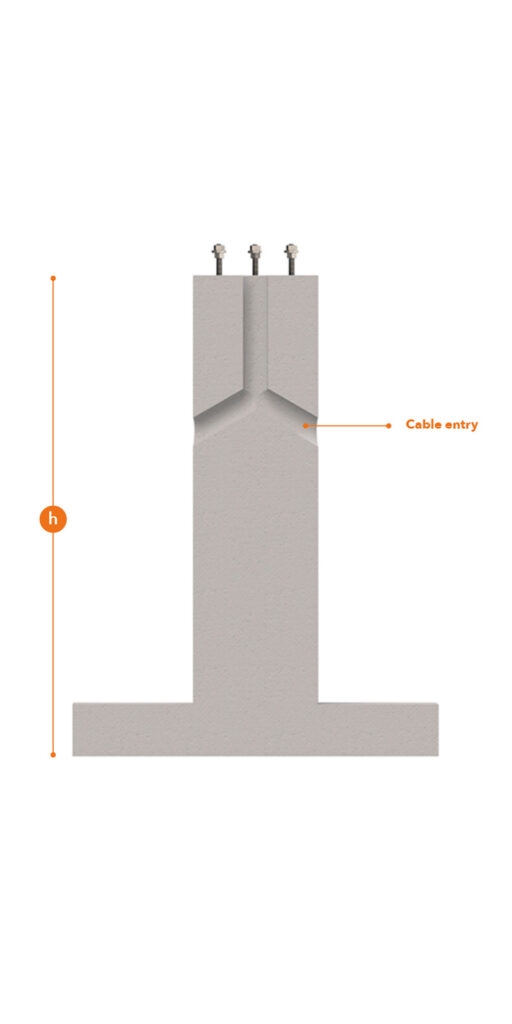 Blurred A concrete base for flanged masts and portals