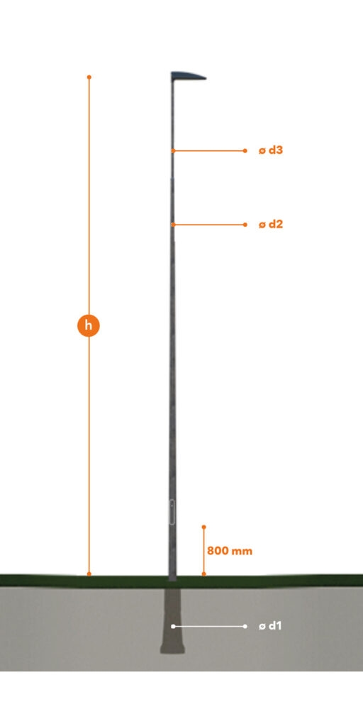 Blurred Non-energy-absorbing lighting pole