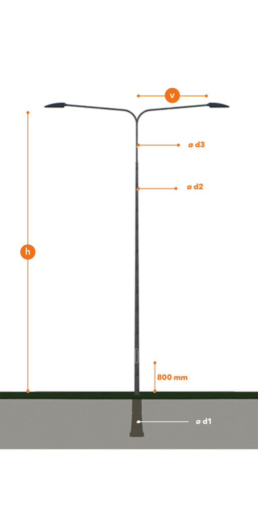 Blurred Non-energy-absorbing lighting pole