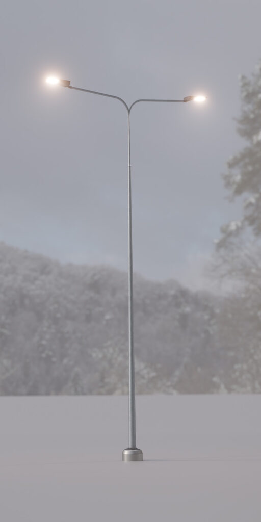 Blurred SJK conical steel lighting poles for various applications