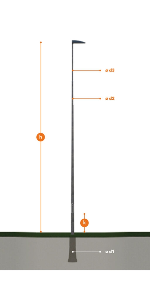 Blurred SJK conical steel lighting poles for various applications