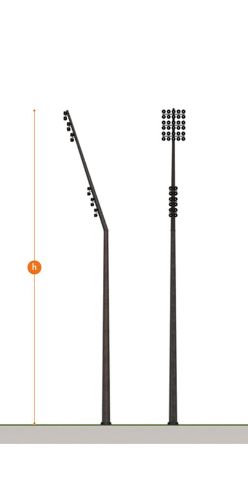 Blurred SJK masts provide efficient and high-quality lighting solutions for outdoor areas and arenas